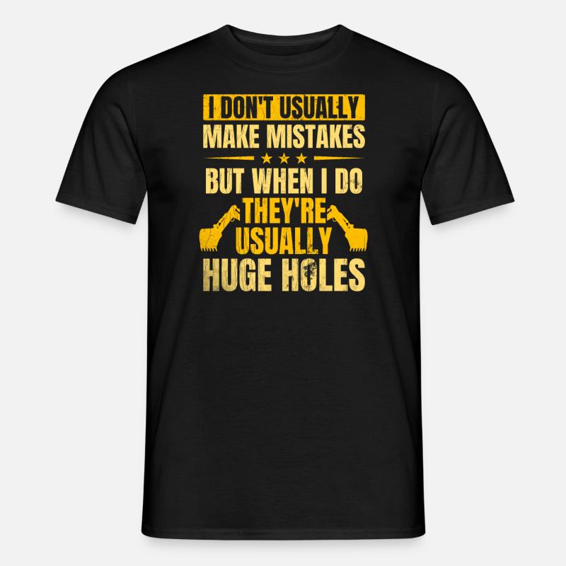 Retro Bagger Spruch Baggerfahrer Baustelle - Männer T-Shirt - Schwarz