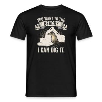 Retro Bagger Spruch Baggerfahrer Baustelle - Männer T-Shirt - Schwarz - Vorne - AI Model Male 178 light (178cm)
