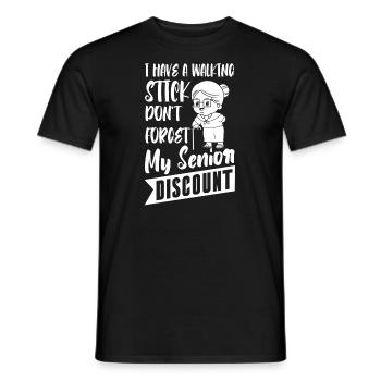 Pensioner Pension Dont Forget My Senior Discount - Men's T-Shirt - black - Front - AI Model Male 178 light (178cm)