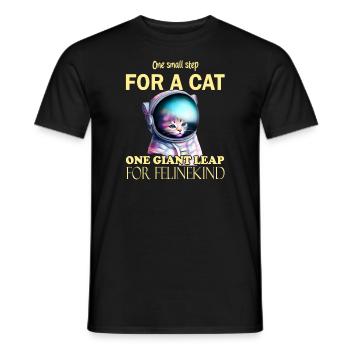 Cat Astronaut - Men's T-Shirt - black - Front - AI Model Male 178 light (178cm)