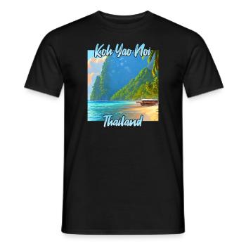 Coucher de soleil à Koh Yao Noi en Thaïlande - T-shirt homme - noir - Devant - AI Model Male 178 light (178cm)