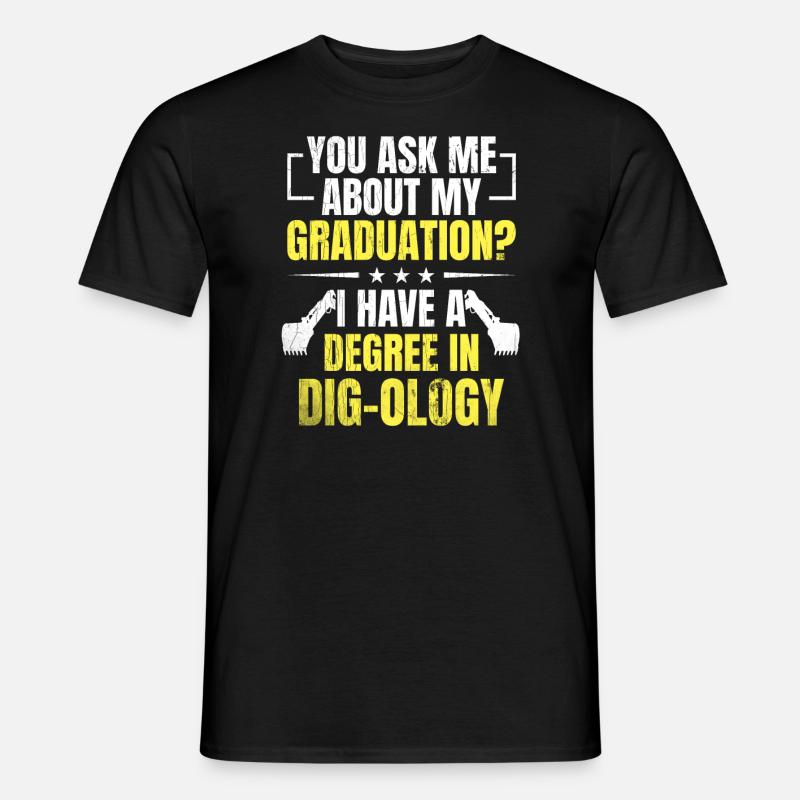 Retro Bagger Spruch Baggerfahrer Baustelle - Männer T-Shirt - Schwarz