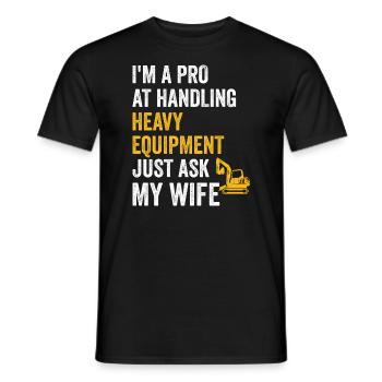 Retro Excavator Slogan Excavator Driver Construction Site - Men's T-Shirt - black - Front - AI Model Male 178 light (178cm)
