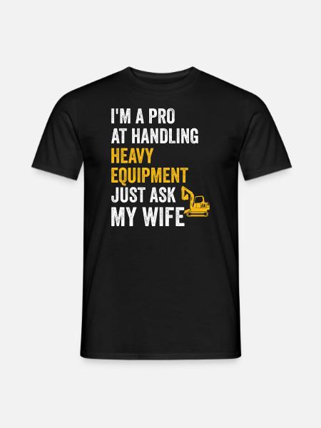 Retro Bagger Spruch Baggerfahrer Baustelle - Männer T-Shirt - Schwarz