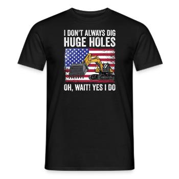 Retro Bagger Spruch Baggerfahrer Baustelle - Männer T-Shirt - Schwarz - Vorne - AI Model Male 178 light (178cm)