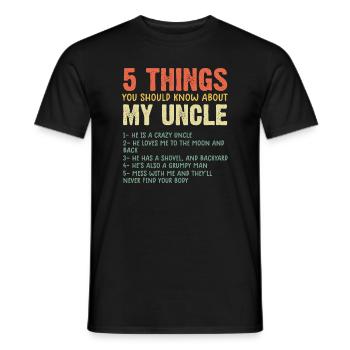 5 Things Should Know About My Uncle niece - Men's T-Shirt - black - Front - AI Model Male 178 light (178cm)