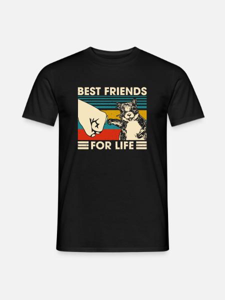 Retro Vintage Eichhörnchen Bester Freund fürs Leben Faust B - Männer T-Shirt - Schwarz
