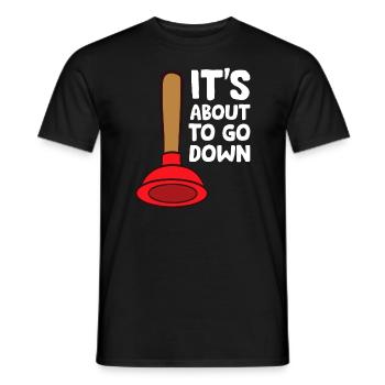 Drôle d’amant plombier Il est sur le point de descendre Plombier - T-shirt homme - noir - Devant - AI Model Male 178 light (178cm)