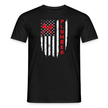 USA Amerikanische Flagge Klempner Männer Frauen Klempner Patri - Männer T-Shirt - Schwarz - Vorne - AI Model Male 178 light (178cm)