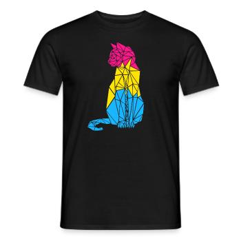 Pansexual Cat Pansexual Flag Colors - Men's T-Shirt - black - Front - AI Model Male 178 light (178cm)