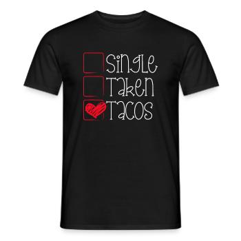 Single Taken Tacos Funny Valentines Day Taco Lover - Men's T-Shirt - black - Front - AI Model Male 178 light (178cm)