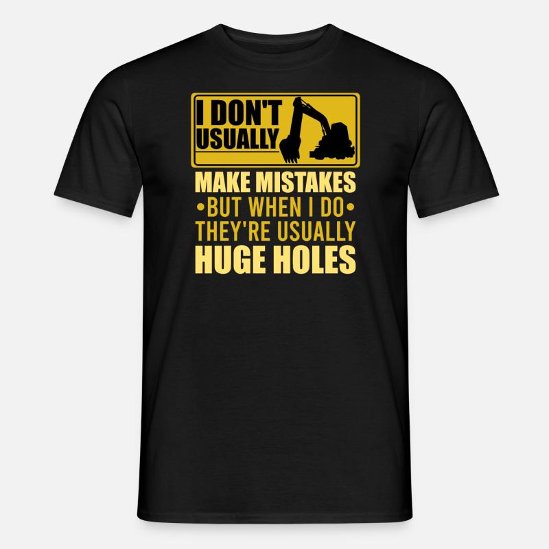 Retro Bagger Spruch Baggerfahrer Baustelle - Männer T-Shirt - Schwarz