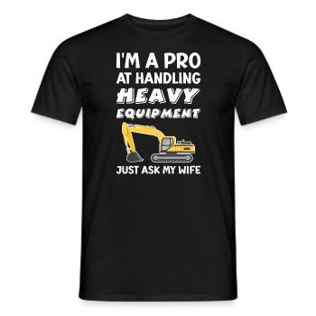 Retro Bagger Spruch Baggerfahrer Baustelle - Männer T-Shirt - Schwarz - Vorne - AI Model Male 178 light (178cm)