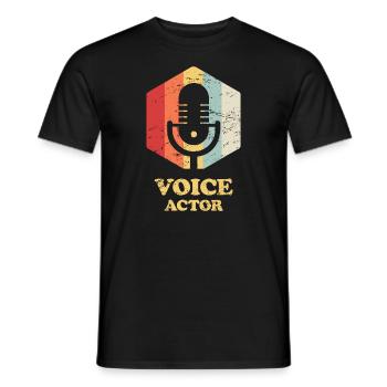 Retro Vintage Voice-Over Artist / Voice Acting - Men's T-Shirt - black - Front - AI Model Male 178 light (178cm)