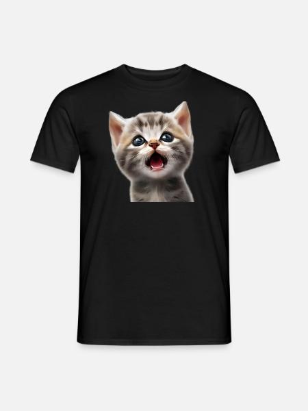 Le bébé chat est étonné - T-shirt homme - noir