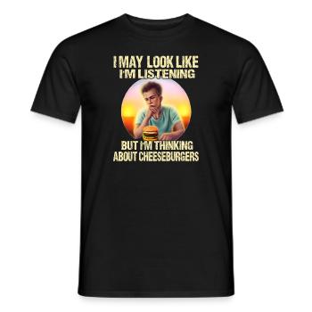 Gedankenwelt der Cheeseburger - Männer T-Shirt - Schwarz - Vorne - AI Model Male 178 light (178cm)