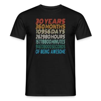 Cadeau 30e anniversaire né en 1990 Hommes Femmes Rétro - T-shirt homme - noir - Devant - AI Model Male 178 light (178cm)