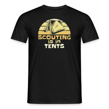 Pfadfinder Humor Scouting Is In Tents - Männer T-Shirt - Schwarz - Vorne - AI Model Male 178 light (178cm)
