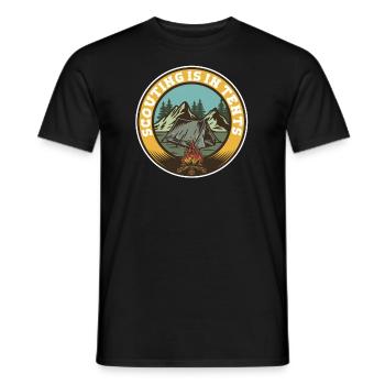 Boy Scout Cool Scouting est dans des tentes - T-shirt homme - noir - Devant - AI Model Male 178 light (178cm)