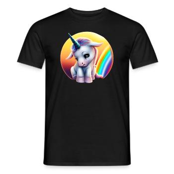 Dépression Licorne Triste Arc-en-ciel - T-shirt homme - noir - Devant - AI Model Male 178 light (178cm)