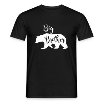 Big Brother Bear Design en blanc Fun Sibling Gift - T-shirt homme - noir - Devant - AI Model Male 178 light (178cm)