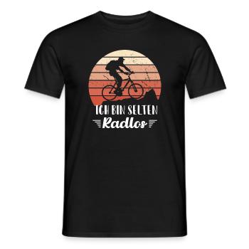 MTB Fahrer Mountainbike Ich Bin Selten Radlos - Männer T-Shirt - Schwarz - Vorne - AI Model Male 178 light (178cm)