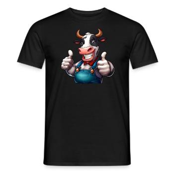 Kuh Bauernhof - Männer T-Shirt - Schwarz - Vorne - AI Model Male 178 light (178cm)