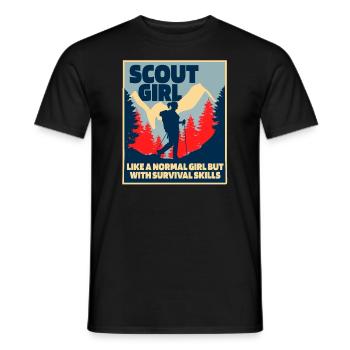 Boy Scout Girl - Men's T-Shirt - black - Front - AI Model Male 178 light (178cm)