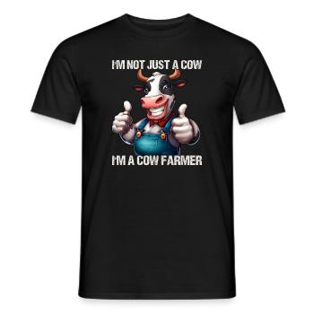 Vache fermière - T-shirt homme - noir - Devant - AI Model Male 178 light (178cm)