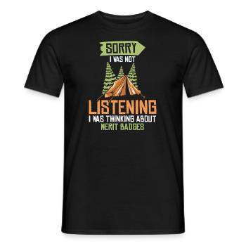 Insigne scout - T-shirt homme - noir - Devant - AI Model Male 178 light (178cm)