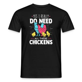 Oui, j’ai vraiment besoin de tous ces poulets - drôle de fa - T-shirt homme - noir - Devant - AI Model Male 178 light (178cm)