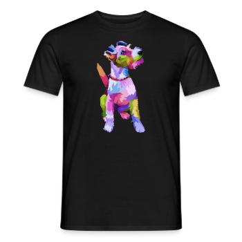 Fox Terrier colorful pop art portrait for dog owne - Men's T-Shirt - black - Front - AI Model Male 178 light (178cm)