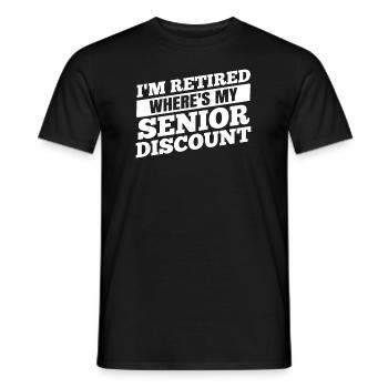 Pensioner pension funny - Men's T-Shirt - black - Front - AI Model Male 178 light (178cm)