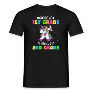 Auf Wiedersehen Erste Klasse Hallo Einhorn Gir der zweiten Klasse - Männer T-Shirt - Schwarz - Vorne - AI Model Male 178 light (178cm)