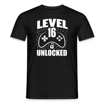 16. Geburtstag Gaming Gamer 16 Jahre alt Bday - Männer T-Shirt - Schwarz - Vorne - AI Model Male 178 light (178cm)