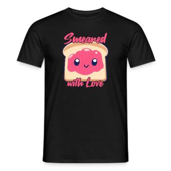 Kawaii Toast barbouillé d’amour - T-shirt homme - noir - Devant - AI Model Male 178 light (178cm)
