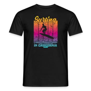 Surfing Santa Monica - Männer T-Shirt - Schwarz - Vorne - AI Model Male 178 light (178cm)