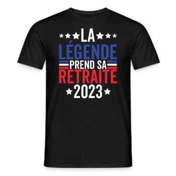 La Légende Prend Sa Retraite 2023 Retraité 2023 - T-shirt homme - noir - Devant - AI Model Male 178 light (178cm)