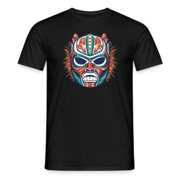Lucha Libre Mexikanische Wrestling Maske Luchador - Männer T-Shirt - Schwarz - Vorne - AI Model Male 178 light (178cm)