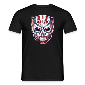 Lucha Libre Mexikanische Wrestling Maske Luchador - Männer T-Shirt - Schwarz - Vorne - AI Model Male 178 light (178cm)