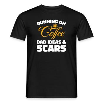 Schwarzer Humor Kaffee Running On Coffee - Männer T-Shirt - Schwarz - Vorne - AI Model Male 178 light (178cm)