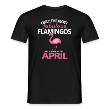 Flamingo Avril Anniversaire Fête d’anniversaire Cadeau Mignon 2 - T-shirt homme - noir - Devant - AI Model Male 178 light (178cm)