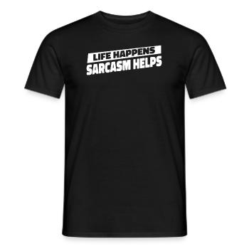 Black humor sarcasm - Men's T-Shirt - black - Front - AI Model Male 178 light (178cm)
