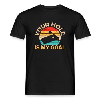 Ton trou est mon but Cornhole Player Sack Toss Bea - T-shirt homme - noir - Devant - AI Model Male 178 light (178cm)