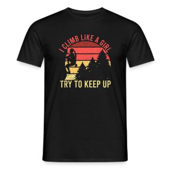 I Climb Like A Girl Rock Climbing Gear Kids Women - Men's T-Shirt - black - Front - AI Model Male 178 light (178cm)