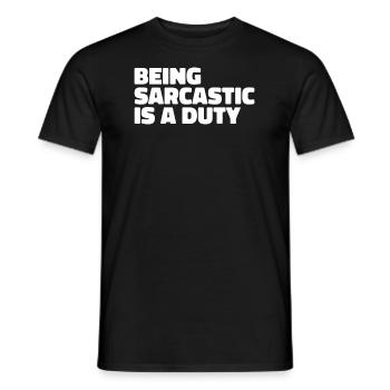 Black humor sarcasm - Men's T-Shirt - black - Front - AI Model Male 178 light (178cm)