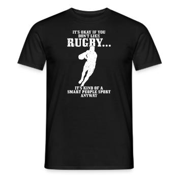 Rugby Smart People Sport Funny Rugby Playerretrosa - Men's T-Shirt - black - Front - AI Model Male 178 light (178cm)