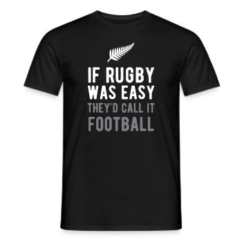 Drôle de rugby Silver Fern Football Nouvelle-Zélande NZ Sp - T-shirt homme - noir - Devant - AI Model Male 178 light (178cm)