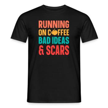 Schwarzer Humor Kaffee Running On Coffee - Männer T-Shirt - Schwarz - Vorne - AI Model Male 178 light (178cm)