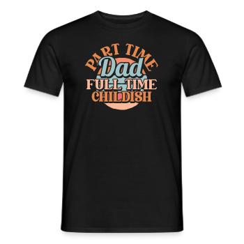 Père Papa Papa à temps partiel Papa - T-shirt homme - noir - Devant - AI Model Male 178 light (178cm)